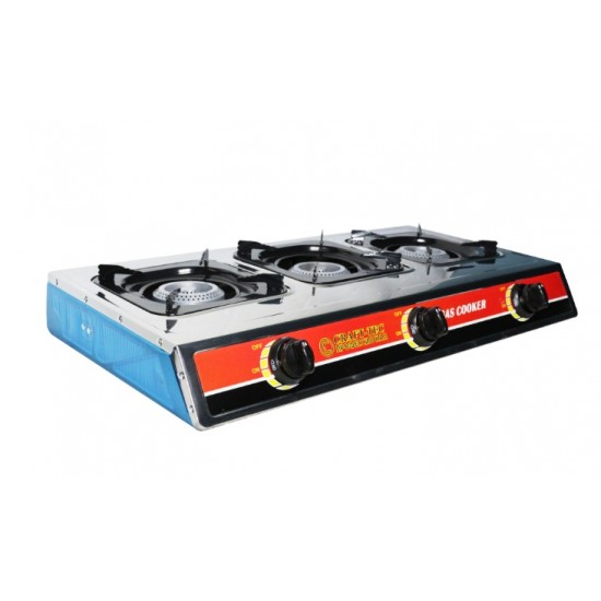 Plita gatit / aragaz portabil inox cu 3 arzatoare Craft-tec MX140
