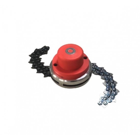 Cap motocoasa cu lant si filet rosu MX153