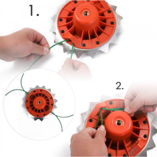 Tambur motocoasa cap 2 in 1 cu disc zimtat si fir (tipla nou) MX220