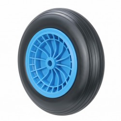 Roata roaba SPUMA 400-8, 14’’, negru+interior plastic albastru MX1058