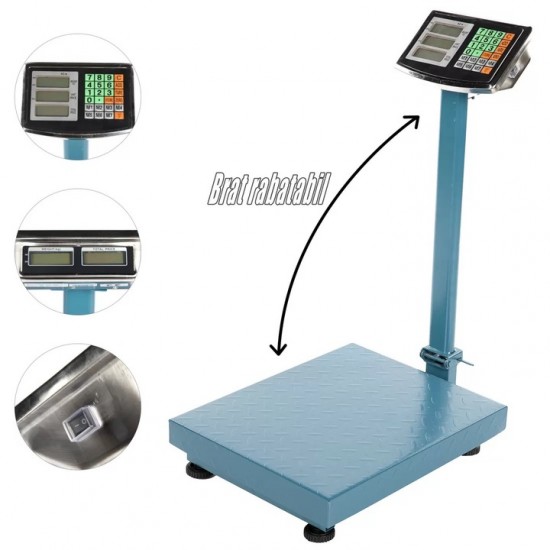 Cantar electronic 350 kg cu brat rabatabil, display dublu 40*50 Lider MX412