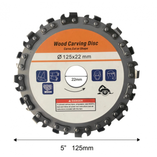Disc cu lant pentru polizor unghiular 125 x 22, diametru 5'' MX457