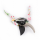 Foarfec vie, model ALB/NEGRU CU FLORI, maner PVC MX792