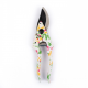 Foarfec vie, model ALB/NEGRU CU FLORI, maner PVC MX792