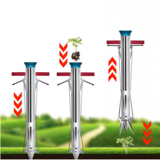 Plantator rasaduri, INOX, 2 manere MX361