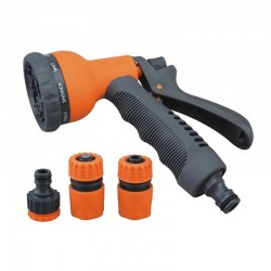 Set pistol irigat gradina 8 moduri VERDE + mufa rapida 1/2+3/4+ 1 conector MX1003